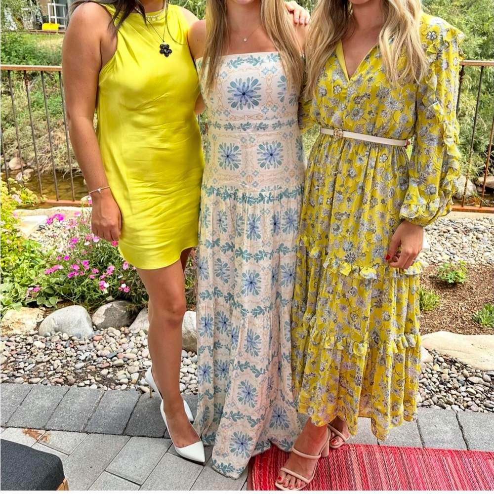 Alexis Floral Yellow Midi Dress
